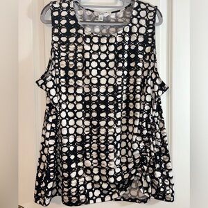 Croft & Barrow XXL Sleeveless polka dot top EUC, plus size